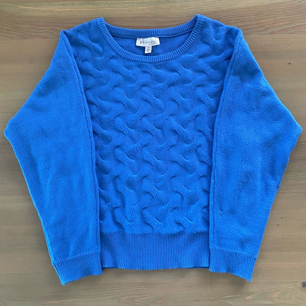 Philosophy faux basket weave sweater